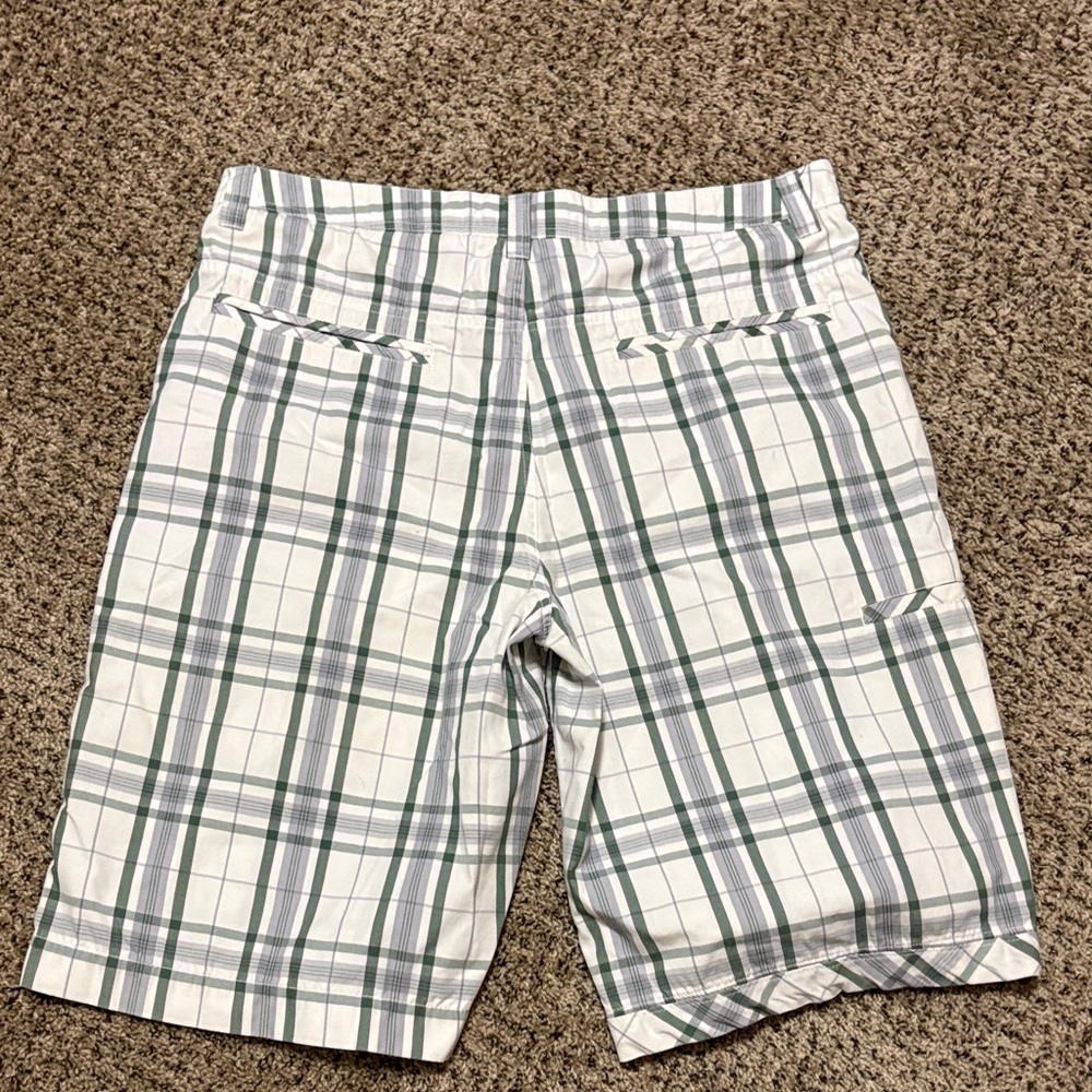 Anchor Blue White and Gray Plaid Men's Shorts